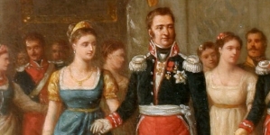 Fragment obrazu "Wesele Jana Henryka Dąbrowskiego z Barbarą Chłapowską" Feliksa Sypniewskiego.