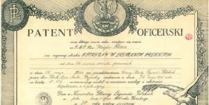 Patent oficerski Władysława Rożena.