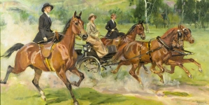 "Córki Jana Zdzisława Tarnowskiego podczas przejażdżki konnej" Wojciecha Kossaka.