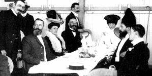 "Rodziny Zamenhof i Michaux na pierwszym Kongresie Esperanto w Boulogne w 1905 rolu.