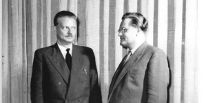Bolesław Piasecki z Geraldem Göttingiem w  1955 r.