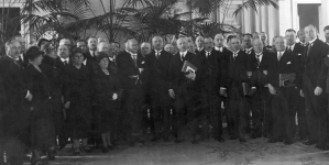 Powitanie radnych Paryża w sali Rady Miejskiej w Warszawie, maj 1930 roku.