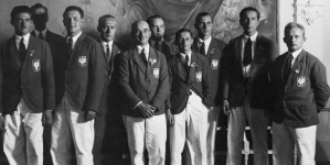 Powitanie w Warszawie polskich olimpijczyków powracających z Letnich Igrzysk Olimpijskich w Los Angeles we wrześniu 1932 r.