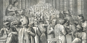 "Skład towarów Missir Cziarsysy zwany.  Szkicował L. Fuhman.  Sztychował Wolff w Berlinie. "