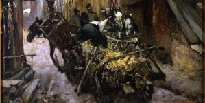 "Zaułek wileński - mijające się wozy"  Stanisława Siestrzeńcewicza.