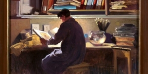 "W bibliotece"  Józefa Rapackiego.