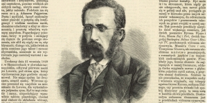 Strona tytułowa "Tygodnika Illustrowanego" z portretem Adama Pajgerta autorstwa Aleksandra Tadeusza Regulskiego.