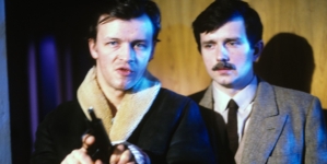 Jan Frycz i Cezary Morawski na planie filmu "Nieproszony gość" z 1986 roku.