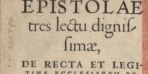 Jan Łaski  "Epistolae tres lectu dignissimae..." (strona tytułowa)