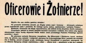 "Oficerowie i Żołnierze! Wybiła dla nas wielka godzina dziejów! [....]"