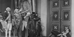 Przedstawienie "Rejtan" Kazimierza Brończyka w Teatrze Miejskim w Wilnie w 1939 roku.