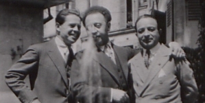 Od lewej: Ryszard Ordyński, Artur Rubinstein i Paweł Kochański (ok. 1930 r.)