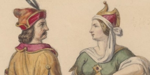 "Sobiesław I gdański (Szubisław I) z żoną Anną, według Genealogii Xiążat Pomorskich oleyno malowaney około 1593. Obecnie znajdującej się w zamku w Berlinie".