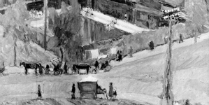 Obraz artysty malarza Romana Orszulskiego "Widok z mojego okna".