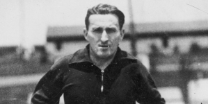 Janusz Kusociński podczas treningu na podczas Igrzysk Olimpijskich w Los Angeles w 1932 roku.