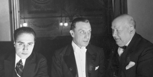 Rosyjski aktor Iwan Mozżuchin podczas pobytu w Warszawie w związku z projekcją jego pierwszego filmu dźwiękowego w kwietniu 1930 r.