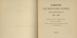 Jan Władysław  Poczobut Odlanicki "Pamiętnik Jana Władysława Poczobuta Odlanickiego: (1640-1684)" (strona tytułowa)