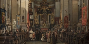 "Wnętrze kościoła św. Piotra w Krakowie" Saturnina Świerzyńskiego.