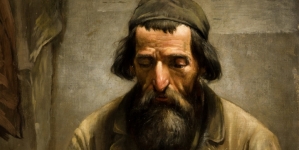 "Stary Żyd naprawiający dywan" Wacława Koniuszki.