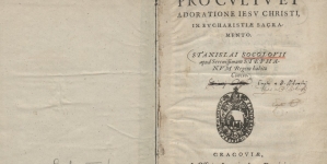 Stanisław Sokołowski "Pro cvltv et adoratione Iesv Christi in Evcharistiae sacramento Stanislai Socolovii" (strona tytułowa)