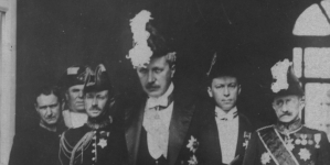 Złożenie listów uwierzytelniających królowi Hiszpanii Alfonsowi XIII przez posła nadzwyczajnego i ministra pełnomocnego Polski w Hiszpanii Władysława Sobańskiego w listopadzie 1924 r.