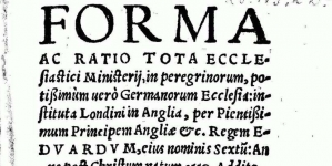Jan Łaski "Forma ac ratio tota ecclesiastici ministerii..." (strona tytułowa)