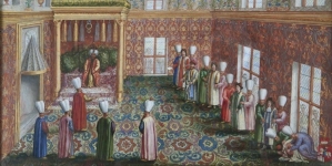 "Audiencja u sułtana Mehmeda IV"  Pierre`a Paula Sevina.