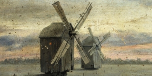 "Krajobraz z wiatrakami" Kazimierza Konstantego Przyszychowskiego.