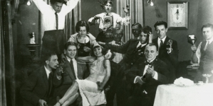 Fotos z realizacji filmu Henryka Szaro "Czerwony Błazen" z 1926 roku.