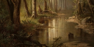 "Strumień w lesie" Franciszka Ruśkiewicza.