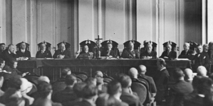 Posiedzenie Trybunału Stanu w Warszawie w sprawie byłego ministra skarbu Gabriela Czechowicza w czerwcu 1929 r.