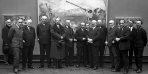 Otwarcie wystawy Towarzystwa Artystów Polskich "Sztuka" w Towarzystwie Przyjaciół Sztuk Pięknych w Krakowie w lutym 1933 r.