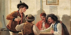 "Polscy chłopi grający w karty" Stanisława Moszyńskiego.