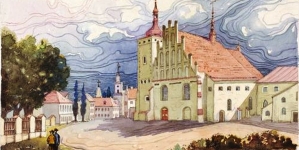 "Lublin. Kościół Wizytek, według rysunku z 1852 roku" Józefa Smolińskiego.