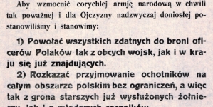 Dekret. [Inc.:] Aby wzmocnić corychlej armję narodową w chwili tak poważnej i dla Ojczyzny nadzwyczaj doniosłej [...]