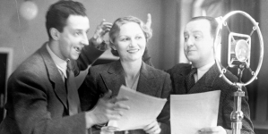 Próba operetki Adama Lenczowskiego "Przygoda w Grinzingu" w Rozgłośni Krakowskiej Polskiego Radia we wrześniu 1937 r. .