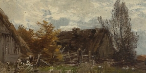 "Krajobraz wiejski z zagrodą"   Romana Kochanowskiego.