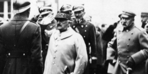 Powitanie marszałka Louisa Franchet d’Espèrey na Dworcu Głównym w Warszawie 17 listopada 1927 roku.