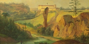 "Widok zamku w Pieskowej Skale" Antoniego Langego.