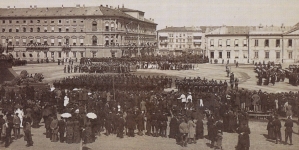 Uroczystość położenia kamienia węgielnego pod sobór św. Aleksandra Newskiego na placu Saskim 30.08.1894 r.
