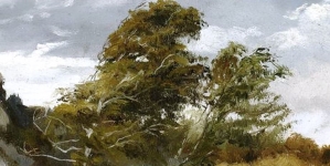 "Pejzaż z Bortnik nad Dniestrem" Henryka Rodakowskiego.