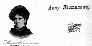 Strona tytułowa książki Anny Neumanowej "Ze świata. Akwarelle i szkice",  wydanej w 1900 roku w Warszawie.