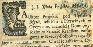 "Mysli na mysli, albo uwagi nad projektem pod tytułem: Mysli o niezawodnym utrzymaniu seymow y liberi veto z projektami na konwokacyą roku 1764"  Stanisława Konarskiego.