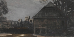 "Widok młyna nocą" Stefana Popowskiego.