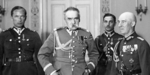 Niemiecki attache wojskowy generał Max Schindler na audiencji u marszałka Polski Józefa Piłsudskiego 8.05.1933 r.