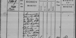 Strony z księgi metrykalnej dla miasta Krakowiec za lata 1784-1848 (2).