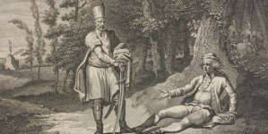 Stanisław II August i Jan Kuźma na rycinie "Kosinski & the King of Poland".