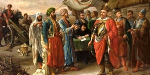 "Jan III podpisuje traktat z Turkami w Żurawnie"   Ignacego Romana Postępskiego.