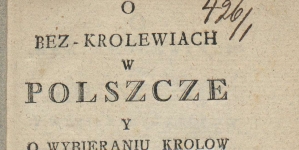 Franciszek Salezy Jezierski "O bez-krolewiach w Polszcze ..." (strona tytułowa)