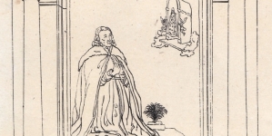 "Nagrobek marmurowy, obraz na blasze miedzianej z tłem złoconem, w kościele S. Piotra w Krakowie".